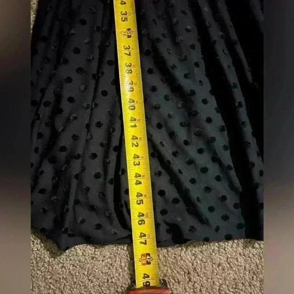 Ralph Lauren Polka Dot Velvet Fit & Flare Dress - Picture 12 of 13